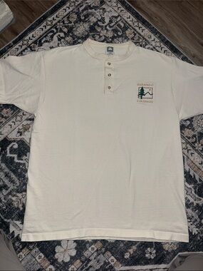 Durango Cream Short-Sleeve Slim Fit Henley - Heavy Duty cotton